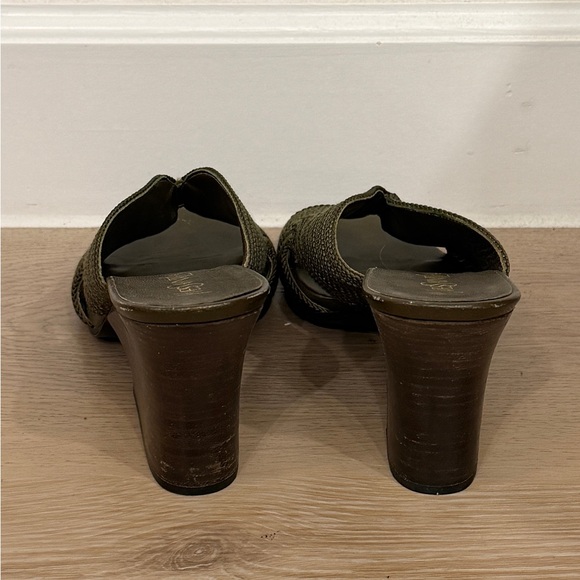 Yves Saint Laurent Olive Woven Mules - Picture 6 of 8